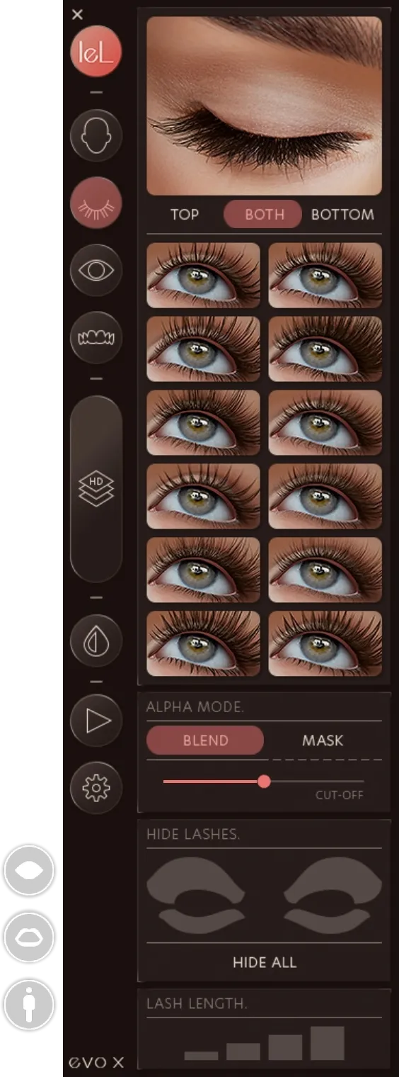 Lashes HUD reference