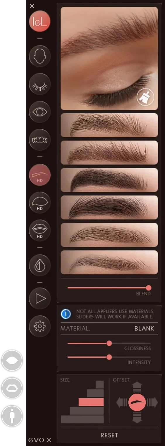HD Brow HUD reference