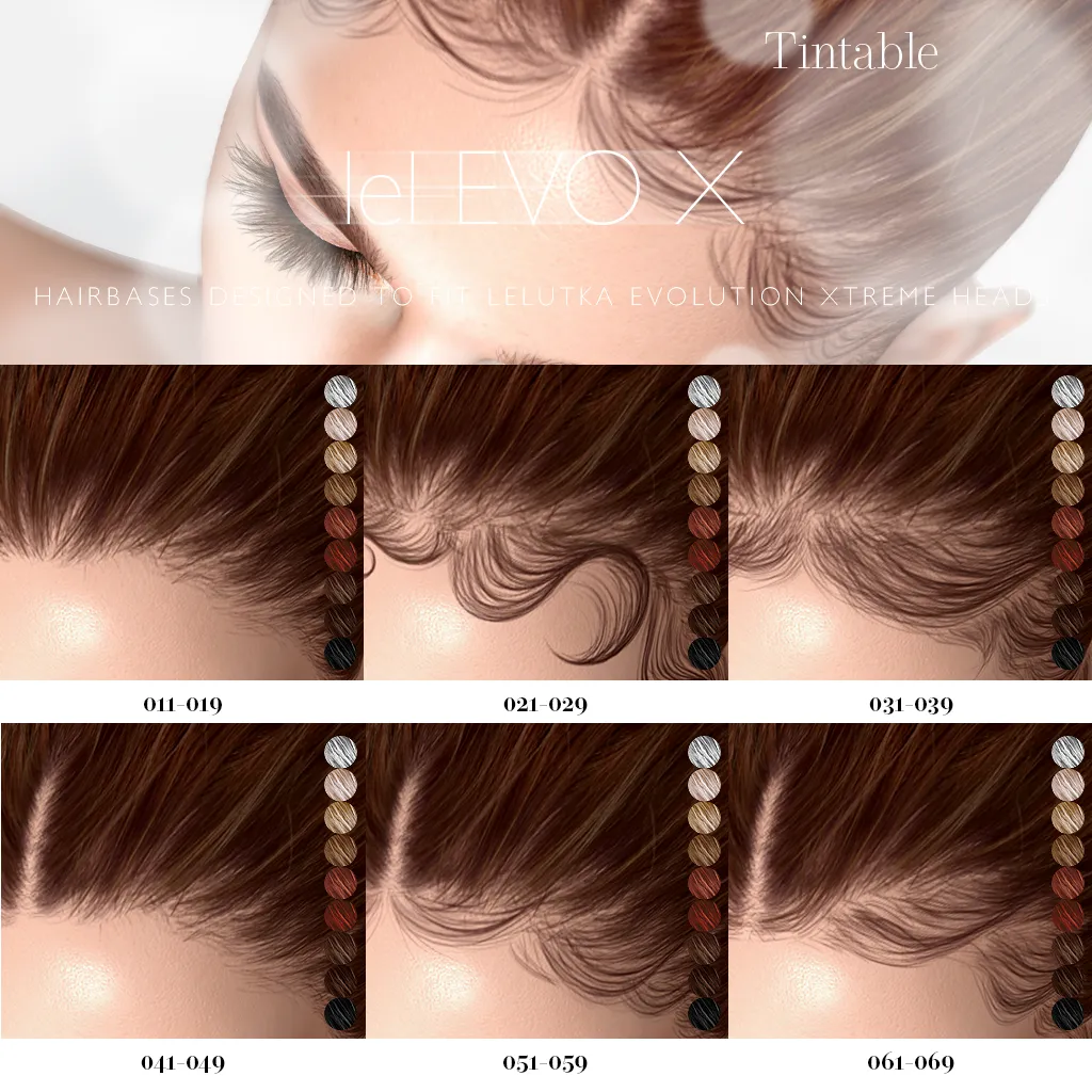 Hairbases set 1, female reference card.