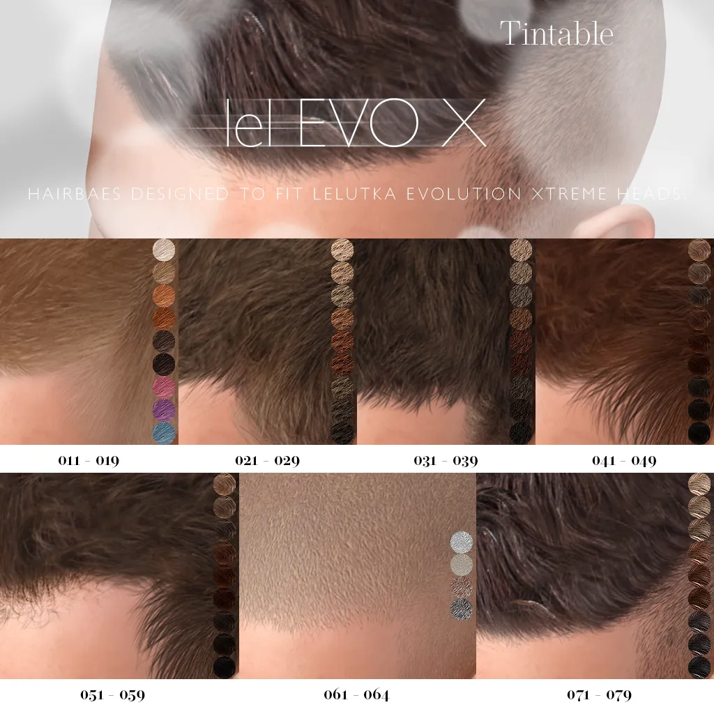 Hairbases set 1, male reference card.