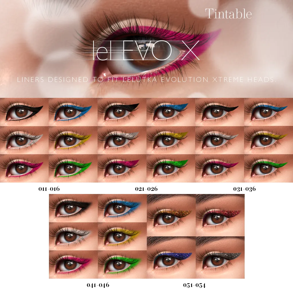 Eyeliners reference card.
