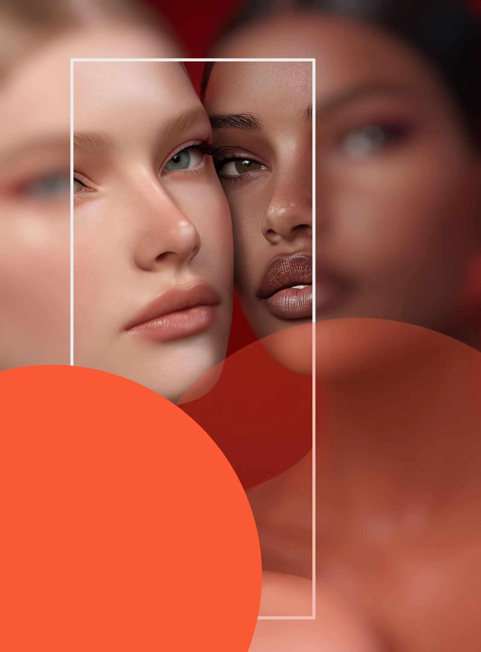 Portrait of an Evolution mesh head, the home page hero figure.
